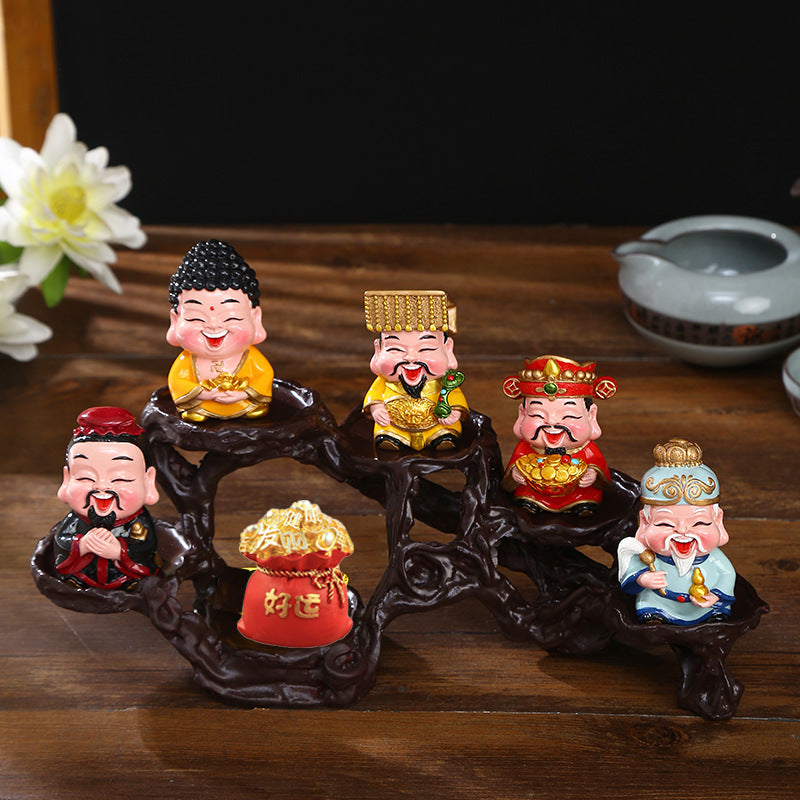 Fuxing Linmen God of Wealth Decoration Office Home Living Room Decorations Hallway Opening Housewarming Gift