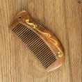 Golden silk sandalwood lotus fish carved massage comb scalp head massage wide tooth comb small comb solid wood comb meridian comb