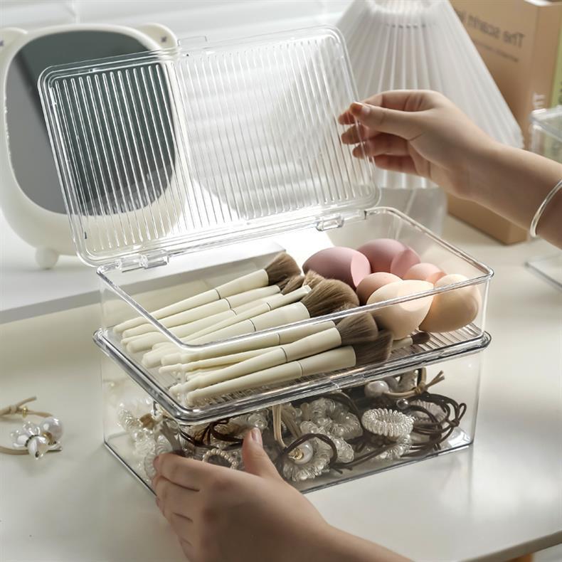 Makeup Cotton Swab Storage Box Makeup Remover Cotton Toothpick Line Acrylic Box Desktop Beauty Egg Cosmetics Storage Box