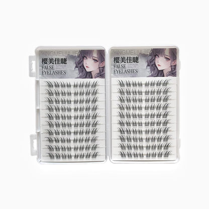 Yingmeijia Eyelashes Glue-Free Jade-Faced Little Fox False Eyelashes Ancient Style Natural Thick Oblique Segmented False Eyelashes Pure Desire