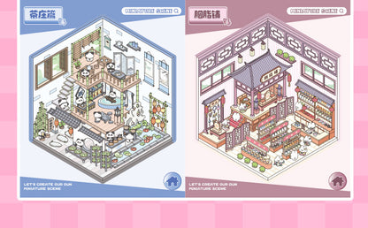 Language idle pet miniature landscaping cute sticker book freeze frame happy series three-dimensional fun landscaping 18 posting paper