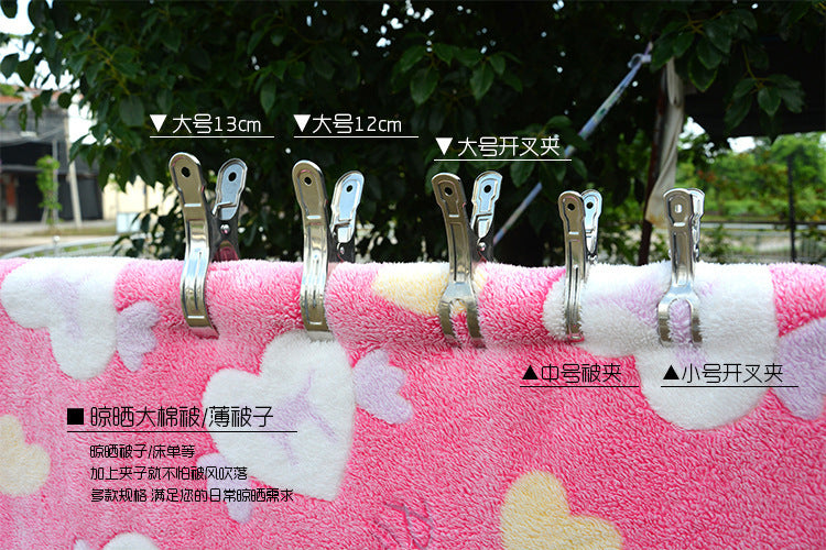 huazhen Stainless Steel Clip Spring Clip Quilt Clip Opening Windproof Clip Clothes Clip Hosiery Rack Drying Quilt Clip Fishtail Clip