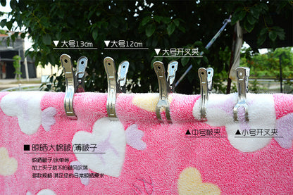 huazhen Stainless Steel Clip Spring Clip Quilt Clip Opening Windproof Clip Clothes Clip Hosiery Rack Drying Quilt Clip Fishtail Clip