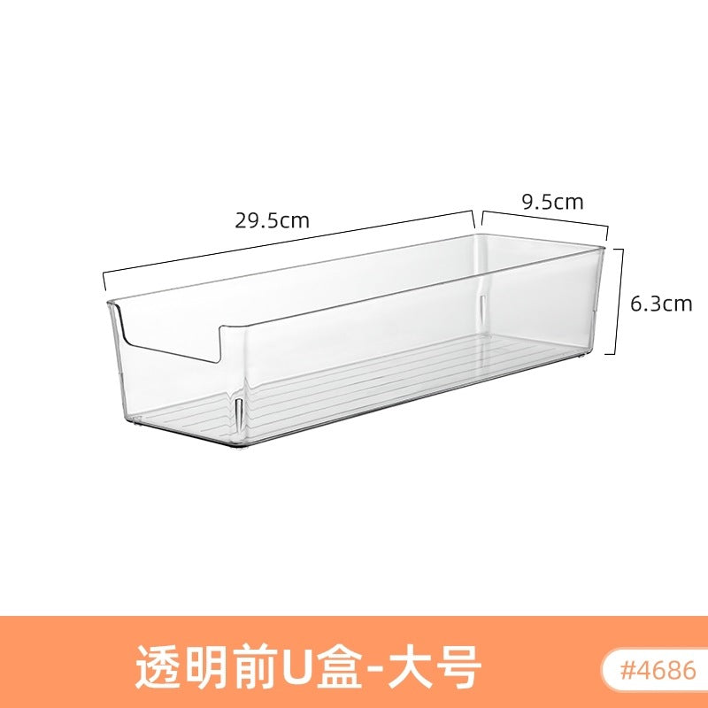 Desktop Storage Box Drawer Built-in Partition Transparent Acrylic Narrow Long Rectangular Cosmetic Workstation Kitchen