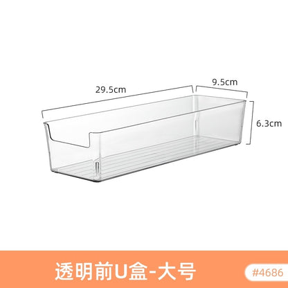 Desktop Storage Box Drawer Built-in Partition Transparent Acrylic Narrow Long Rectangular Cosmetic Workstation Kitchen