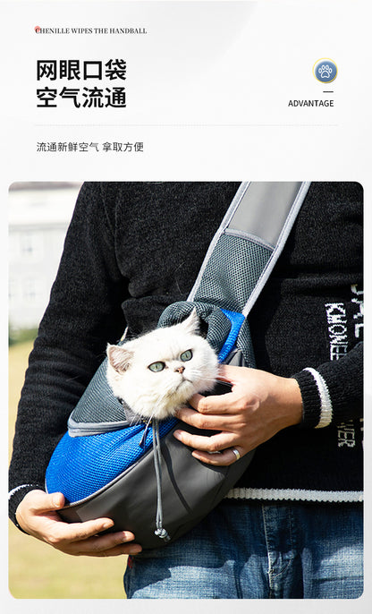 Cross-Border Pet Carrier Bag with Open Top, Breathable, Portable, Suitable for Cats and Dogs, Drawstring Mesh Single Shoulder Bag for Cats