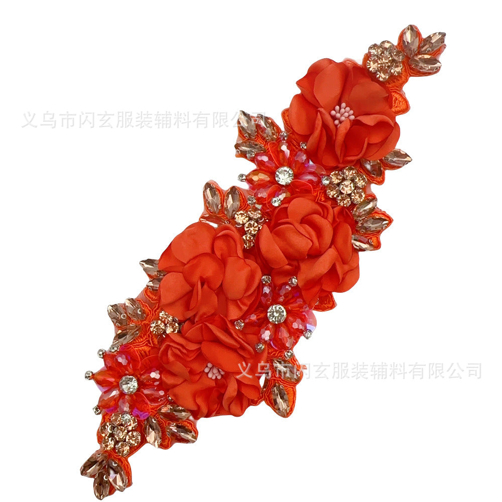 Rhinestone Flower Decoration Dress Wedding Dress