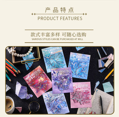 Pet Sticker Pack Crystal Story Series Crystal Ore Silver Hot Stamping Die-Cut Journal Decoration Stickers Cross-Border