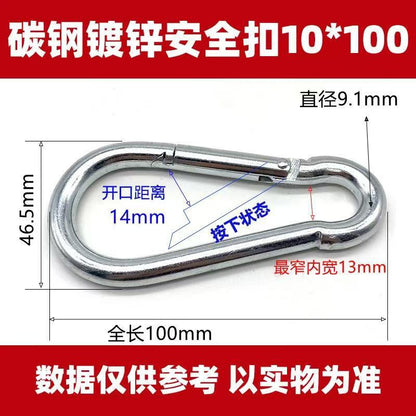 Safety Buckle, Climbing Buckle, Stainless Steel Lock, Spring Safety Ring, Outdoor Rock Climbing Accessories, Factory Direct Sales, Safety Hook