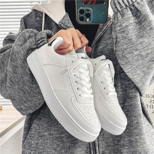 White Shoes Men's Summer Breathable Youth Casual All-match Men's Shoes 2024 New Student Pure White Sports Shoes