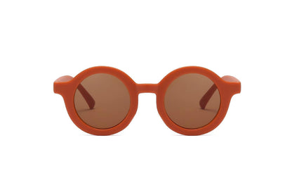 2023Ins Kidsren's Sunglasses Retro Boys and Girls Kidsren's Sunglasses Ready-Made Baby Round Frame Sunglasses