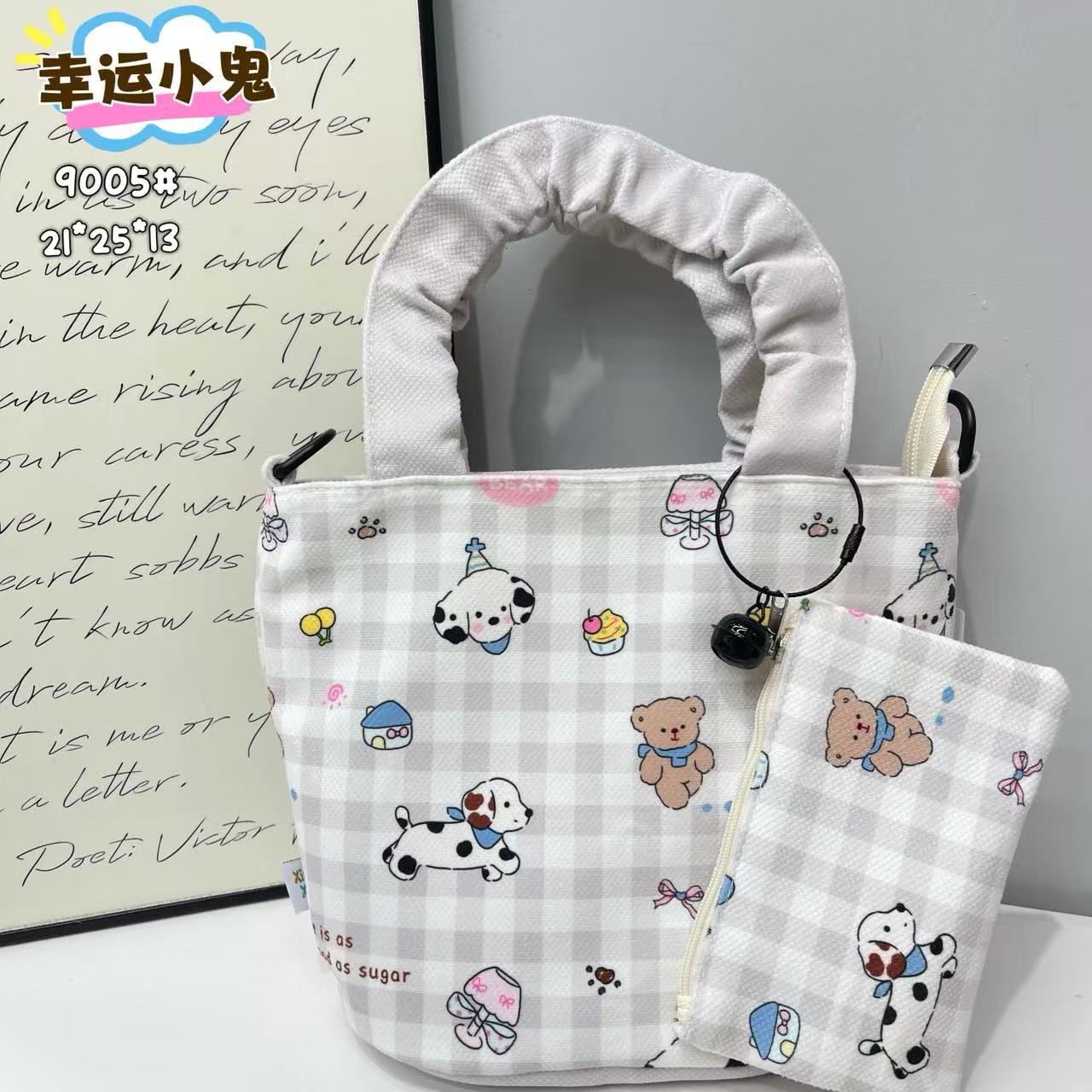In-Stock New Small Cloth Bag Ins Cute Cartoon Women's Summer Cloth Bag Handbag Casual Tote Bag Upgrade