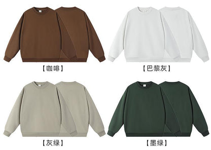 New Style Couple's Loose-Fitting Round-Neck Hooded Sweatshirt, Long-Sleeved Sweatshirt, Heavyweight Pure Cotton 400g Hoodie with Printed Logo