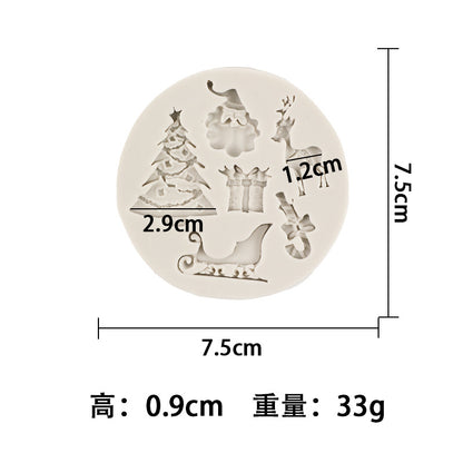 DIY Christmas mold Christmas tree elk Bell gift chocolate baking tools flip sugar cake mold