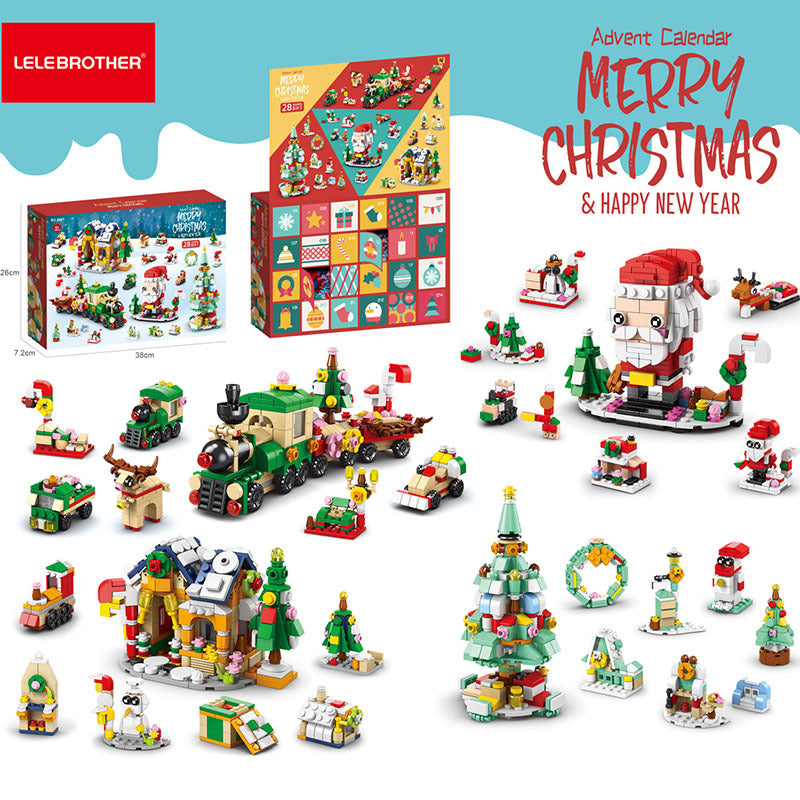 Compatible with Lego Christmas tree building blocks surprise blind box children assembled educational toys Christmas creative gift ornaments