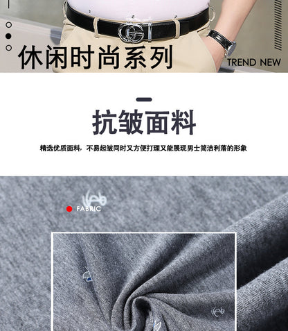 Middle-aged Men's Cotton Short-sleeved T-shirt Lapel Pocket Summer Middle-aged and Elderly plus size Half-sleeved Dad T-shirt Father