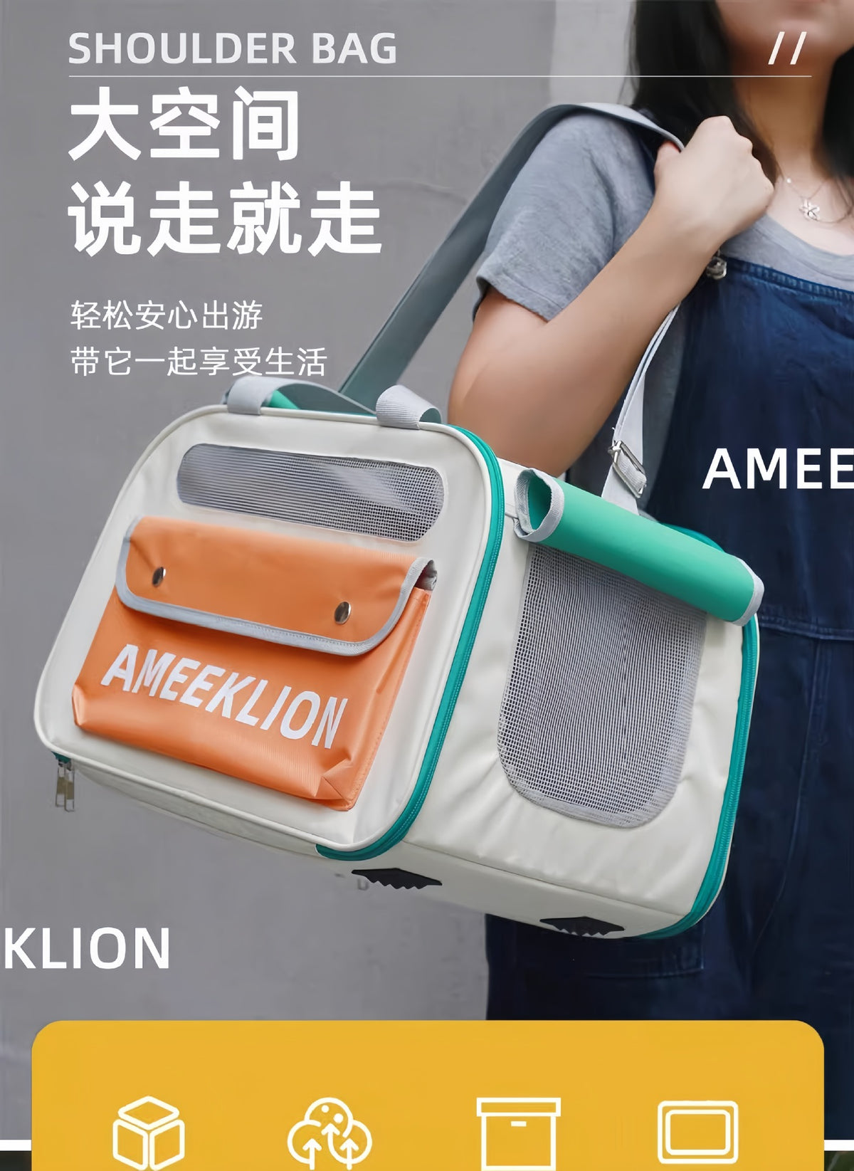 Cat Bag Outgoing Portable Cat Dog Backpack Cat Cage Breathable Crossbody Portable Cat Bag Large Capacity Pet Bag