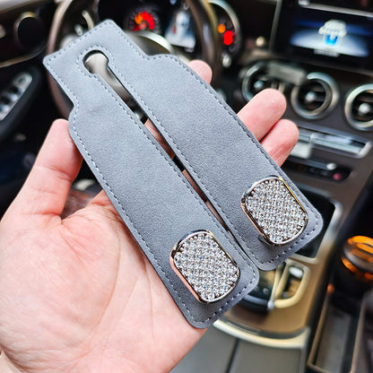 Car rear seat storage small hook turned leather zinc alloy ABS car double hook