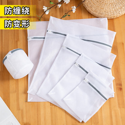 Factory Straight Hair Thickeneded Fine Mesh Gray Zipper Laundry Bag Machine Washable Clothing Care Bag Travel Storage Mesh Bag in Stock