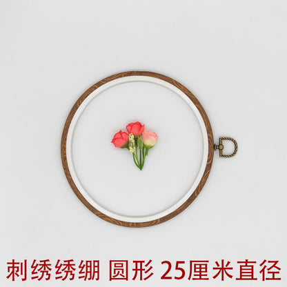 DIY embroidery ring ornaments plastic embroidery inner ring adjustable embroidery cross embroidery imitation bamboo imitation wood embroidery manufacturers wholesale