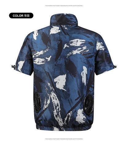 Cross-border Direct Supply Summer Cooling and Heat Prevention Air-conditioning Clothing Clothes with Fan Short-sleeved Vest Outdoor Sunscreen Work Wear