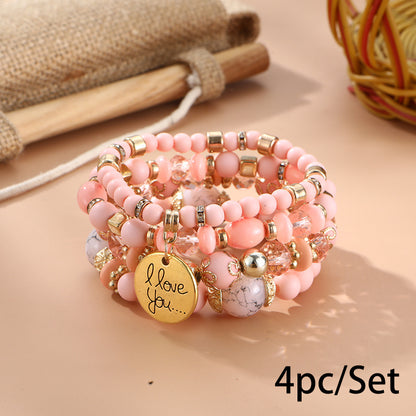 European and American Cross-Border Hot-Selling New Bohemian Bracelets Creative Tassel Multi-Layer Beaded Bracelets Fashion Jewelry