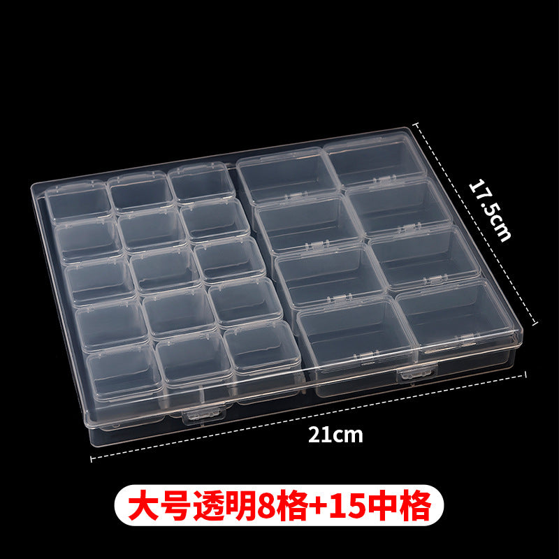Jewelry Box Jewelry Storage Box Anti-oxidation Box Earrings Card Transparent Multi-compartment Portable Multifunctional Storage Box