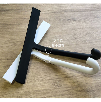 Silicone Glass Wiper with Inverted Hook, Black Silicone Window Cleaning Tool, Two Sizes Available
