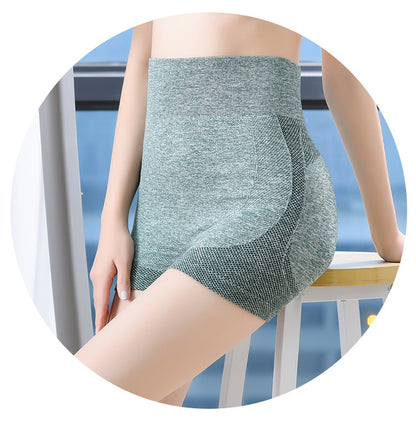 Extra Fat and Enlarge Cross-Border Smiling Face Honey Buttocks Women's High-Waisted Quick-Drying Seamless Tight-Fitting Three-Point Fitness Pants Sports Yoga Shorts