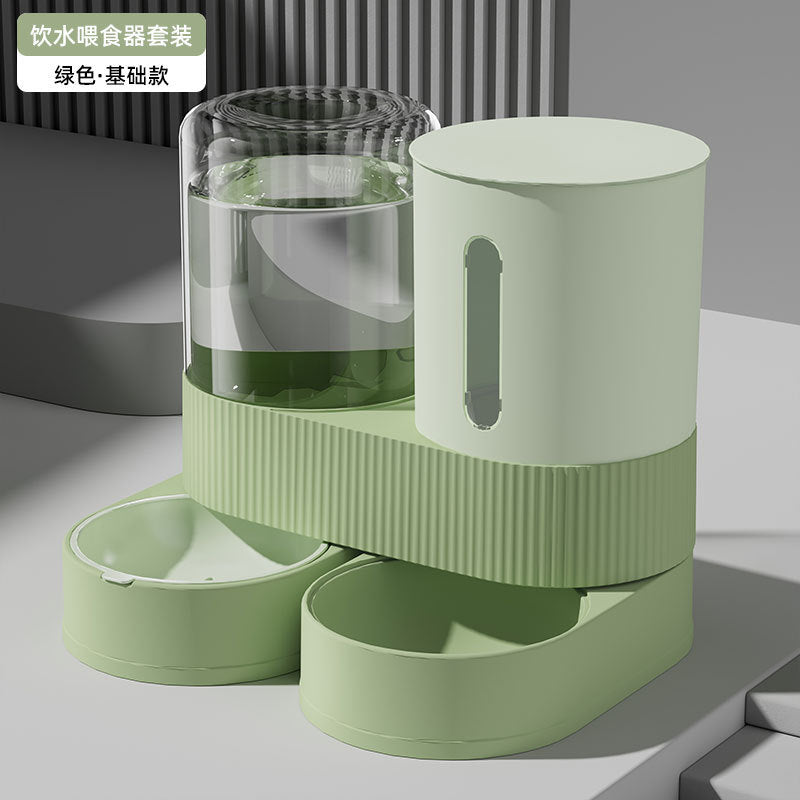 Pet Automatic Drinking Water Feeder Integrated Cat Bowl Dog Bowl Water Dispenser Large Capacity Rotatable Combination Bowl Food Bowl
