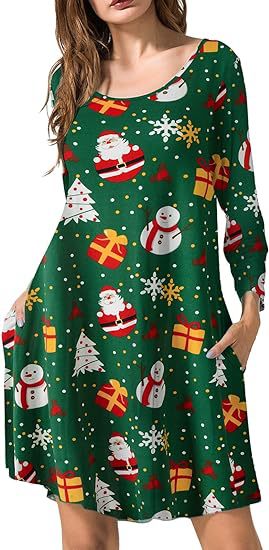 2024 autumn and winter Halloween Christmas holiday color casual T-shirt dress