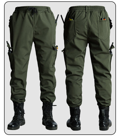Men's Autumn and Winter Fleece-Lined Thickened Softshell Tactical Outdoor Sports Workwear Suit, Waterproof and Windproof