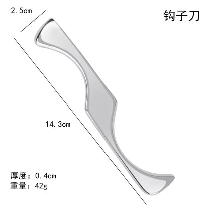Factory direct stainless steel large heart-shaped scraping plate hand face scraping metal massage beauty tools wholesale