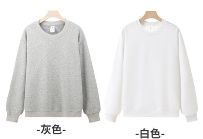 Cross-Border Heavy Sweatshirt with Logo Printed on It, Group Annual Meeting Cultural Shirt, Advertising Shirt Design, Velvet Round Neck Sweatshirt, Work Clothes