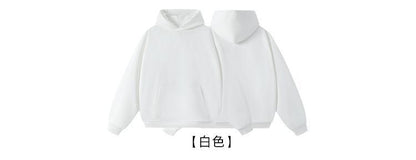 New Style Couple's Loose-Fitting Round-Neck Hooded Sweatshirt, Long-Sleeved Sweatshirt, Heavyweight Pure Cotton 400g Hoodie with Printed Logo