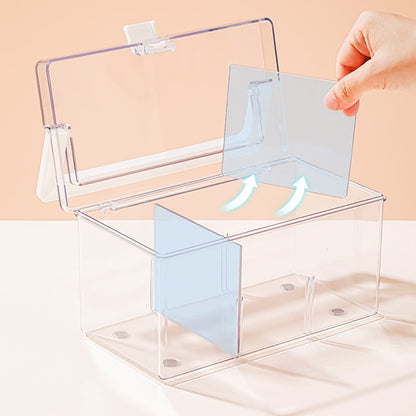 Enlarge 40cm Long Transparent Box Narrow Long Square Storage Box 15cm Wide Water-tight Drawer Finishing