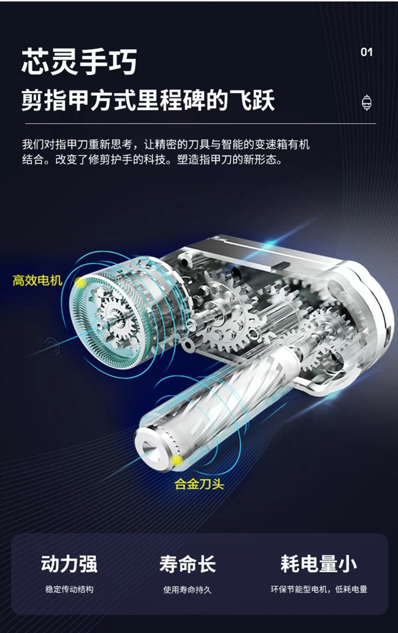 Mini Electric Nail Clipper high quality Ultra Quiet with Light Adult Nail Art Rechargeable Nail Grinder Automatic Nail Clipper