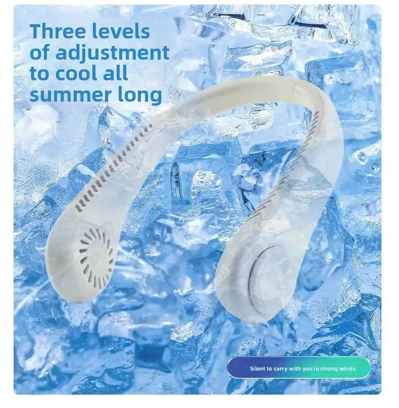 new style cooling usb charging fan portable outdoor small fan hanging neck mini bladeless fan hanging neck