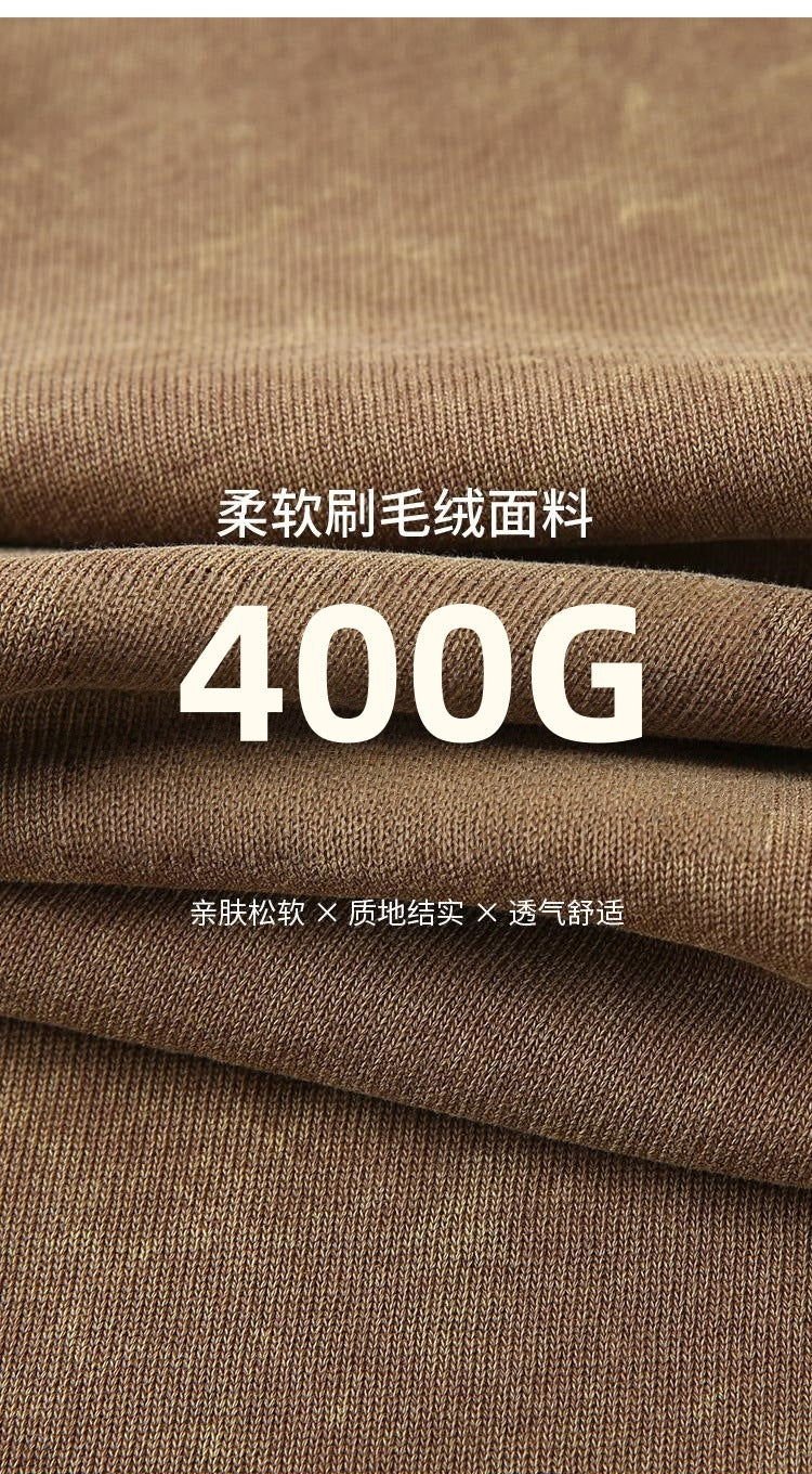 Trendy Brand Heavyweight Pure Cotton Terry 400g Washed Distressed Crew Neck Sweatshirt Hoodie Retro Sweatshirt with Printed Logo