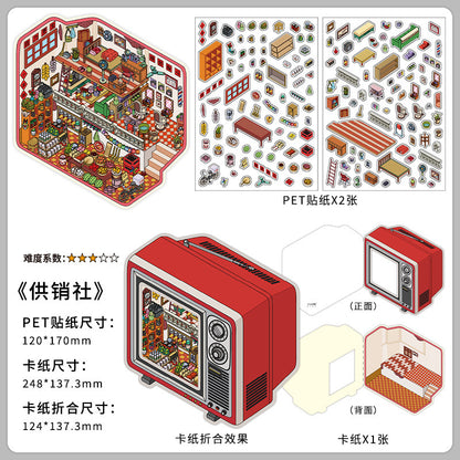 Infeel.Me Extra Large Scenery Stickers Today's Business Hours Open - Part Twelve DIY Journal Scene Stickers