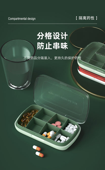 T5135 Portable Seven-Day Pill Box, One-Week Large-Capacity Storage Box, Sealed Pill Box, Portable Pill Dispenser