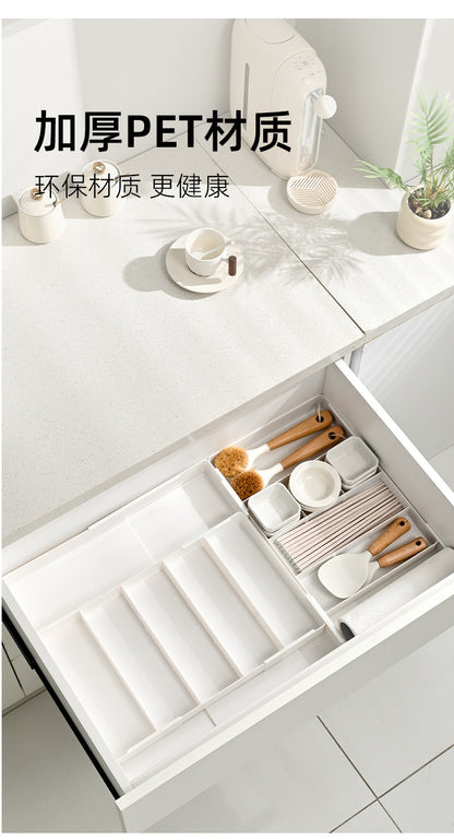 Built-in Partition Telescopic Cosmetic Lipstick Classification Dressing Table Deep Cabinet Partition Dormitory Drawer Inner Partition Storage Box