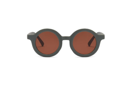 2023Ins Kidsren's Sunglasses Retro Boys and Girls Kidsren's Sunglasses Ready-Made Baby Round Frame Sunglasses
