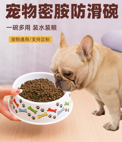Melamine pet bowl wholesale ins style high-looking dog non-slip rice bowl medium and small dog Teddy golden retriever drop-resistant bowl