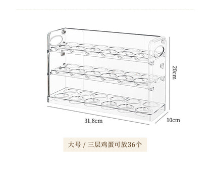 Egg Storage Box for Refrigerator Side Door, Egg Carton Holder, Food-Grade Special Transparent Storage and Preservation Box with Lid