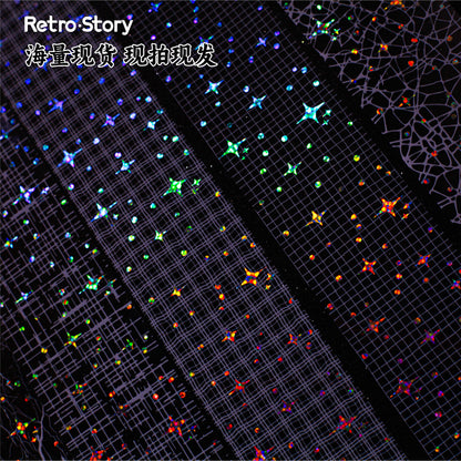 Retrostory Star Yarn Series Stereo Hot Stamping Pet Handbook DIY Border Background Yarn Decorative Collage Tape