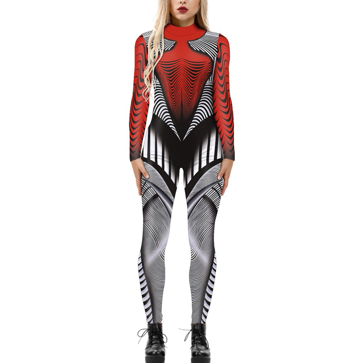 European and American New funny long-sleeved Halloween jumpsuit