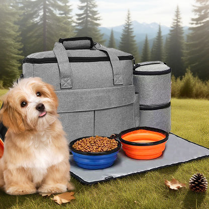Large-Capacity Dog Food and Cat Food Backpack, Pet Travel Bag, Foldable Snack Bag, Dog Bag, Cat Bag, Portable Cross-Body Bag