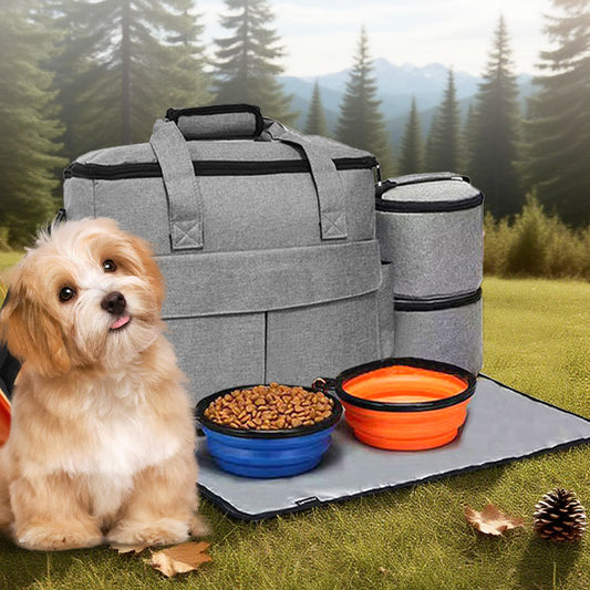 Large-Capacity Dog Food and Cat Food Backpack, Pet Travel Bag, Foldable Snack Bag, Dog Bag, Cat Bag, Portable Cross-Body Bag