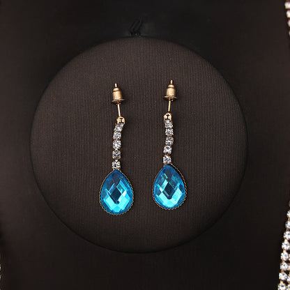 Korean Bride Necklace Earrings Two-piece Decorations Wedding Yarn Wedding Jewelry Wedding Accessories Dance Studio